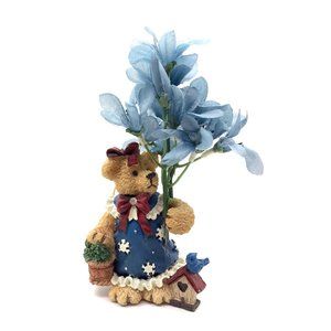 Vintage Teddy Bear Fresh Holly Holder Ornament